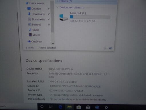 Dell Latitude 5310 13.3" Touchscreen i5 10th gen SSD 512GB RAM 16GB Grade A SKU6267 - Image 10