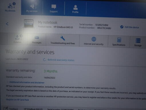 HP Elitebook 840 G5 14" i5 8th Gen SSD 512GB RAM 16GB 6303 Grade A Backlit Used Laptop SKU6303 - Image 7