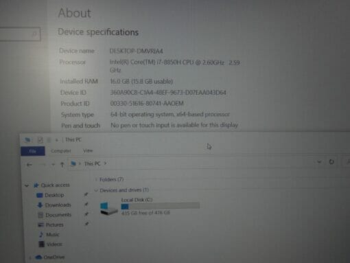 Dell Precision 3530 15.6" i7 8th gen SSD 512GB RAM 16GB NVIDIA 4GB 7056 Grade A refurbished laptop SKU7056 - Image 9