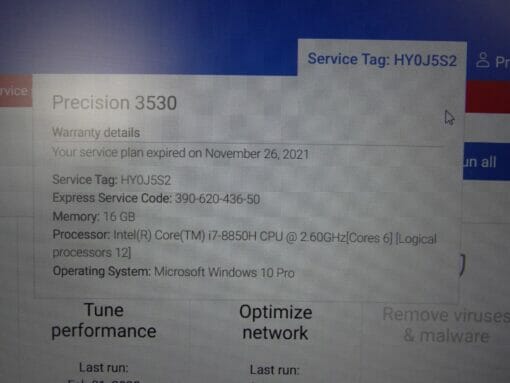 Dell Precision 3530 15.6" i7 8th gen SSD 512GB RAM 16GB NVIDIA 4GB 7056 Grade A refurbished laptop SKU7056 - Image 12