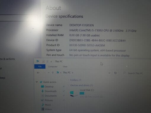 HP Elitebook 840 G4 14" i5 7th gen SSD 256GB RAM 8GB Grade A-  laptop SKU7558 - Image 12