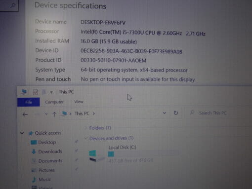 HP Elitebook 840 G4 14" i5 7th gen SSD 512GB RAM 16GB Backlit Grade A 7307 refurbished laptop SKU7307 - Image 9