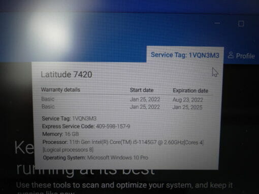 Dell Latitude 7420 Carbon 14" i5 11th gen SSD 256GB RAM 16GB 7334 Grade A  laptop SKU7334 - Image 12