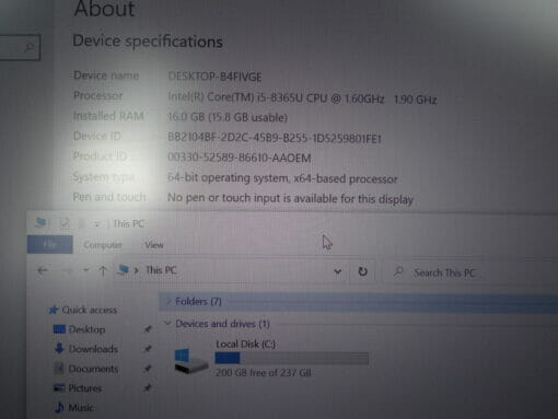 Dell Latitude 7400 Carbon 14" i5 8th gen SSD 256 GB RAM 16GB Grade A 7338 - Image 10