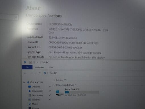 Dell Precision 3520 15.6" i7 6th gen SSD 512GB RAM 32GB Nvidia M620 Grade A refurbished laptop SKU7363 - Image 11