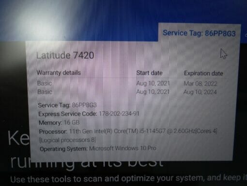 Dell Latitude 7420 Carbon 14" i5 11th gen SSD 512GB RAM 16GB 7333 Grade A  laptop SKU7333 - Image 13