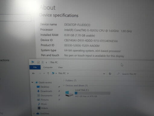 Lenovo ThinkPad T490s 14" FHD i5 8th gen SSD 512GB RAM 8GB warranty 7160 laptop Grade A SKU7160 - Image 7