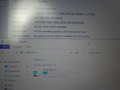 HP Elitebook 840 G4 14" i5 7th gen SSD 256GB RAM 8GB Backlit Grade A- 7391 laptop SKU7391 - Image 9