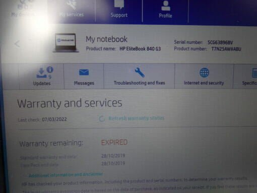 HP Elitebook 840 G3 14" i5 6th gen SSD 256GB RAM 8GB 7423 backlit Grade B+ refurbished laptop SKU7423 - Image 12