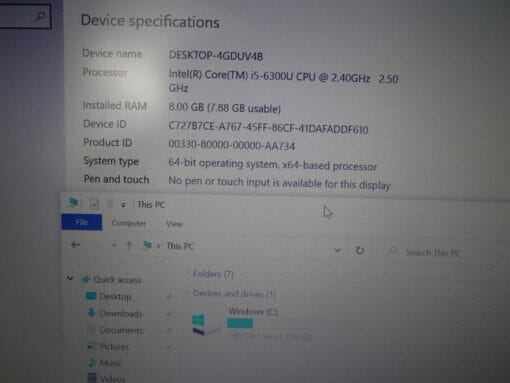 HP Elitebook 840 G3 14" i5 6th gen SSD 256GB RAM 8GB 7424 backlit Grade A- refurbished laptop SKU7424 - Image 11
