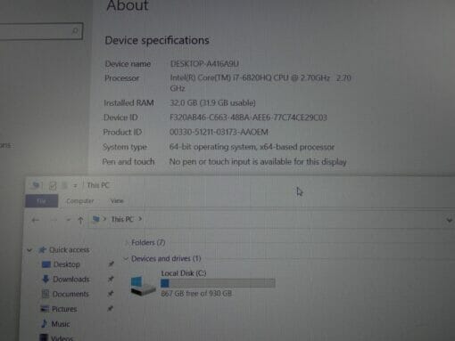 Dell Precision 3520 15.6" i7 6th gen SSD 1TB RAM 32GB Nvidia M620 Grade A- laptop SKU7672 - Image 9