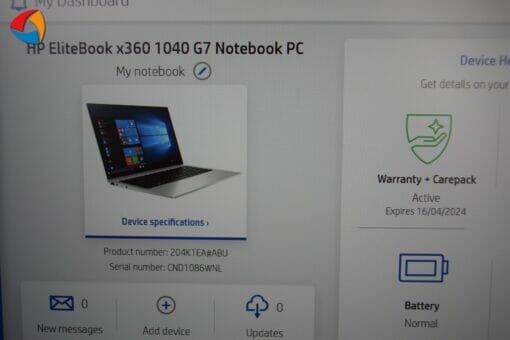 HP EliteBook x360 1040 G7 14" i5 10th gen SSD 256GB RAM 16GB Touch Grade A laptop SKU8683 - Image 9