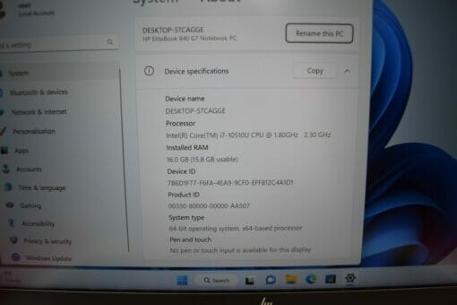 HP Elitebook 840 G7 14" i7 10th Gen SSD 1TB RAM 16GB