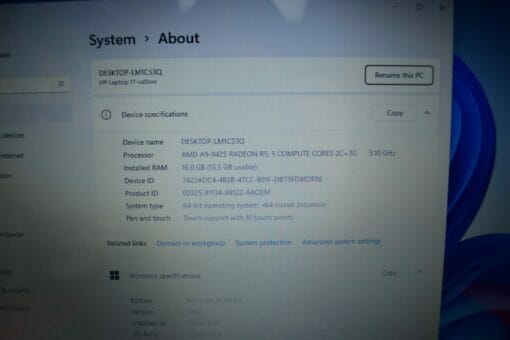 Hp 17 17.3" AMD A9 Touch RAM 16GB SSD 512GB