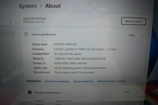HP Elitebook 850 G5 Touch 15.6" i5 7th