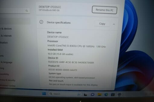 HP Elitebook 840 G6 14" i5 8th Gen RAM 16GB SSD 512GB