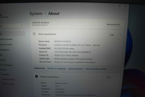 HP Elitebook 850 G5 15.6" i7 8th Gen
