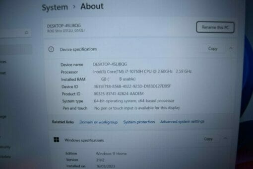 ASUS Rog Strix 15.6" GAMING LAPTOP i7 10th