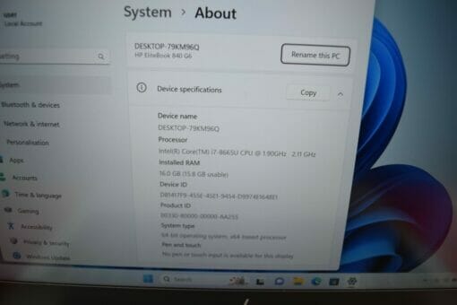 HP Elitebook 840 G6 14" i7 8th Gen RAM