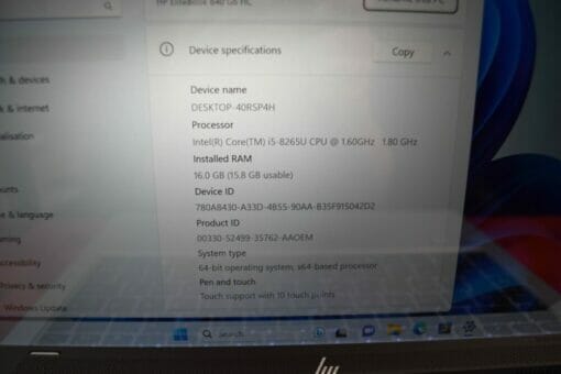 HP Elitebook 840 G6 14" i5 8th Gen RAM 16GB SSD 512GB