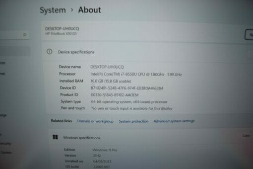 HP Elitebook 850 G5 Radeon