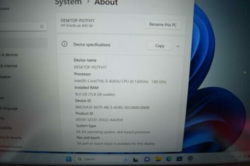HP Elitebook 840 G6 14" i5 8th Gen RAM 16GB SSD 512GB