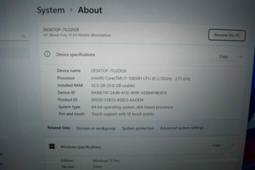 HP Zbook Fury G7