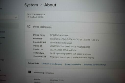 HP Elitebook 840 G6 14" i5 8th Gen RAM 16GB SSD 512GB