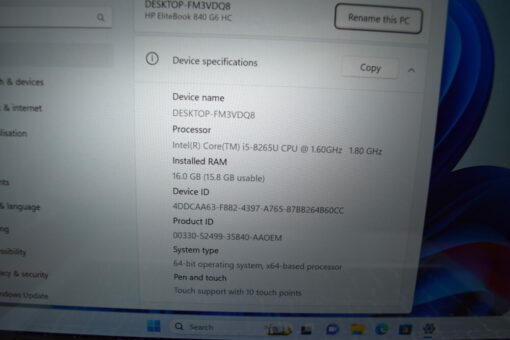 HP Elitebook 840 G6 14" i5 8th Gen RAM 16GB SSD 512GB