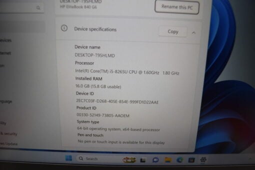 HP Elitebook 840 G6 14" i5 8th Gen RAM 16GB SSD 512GB