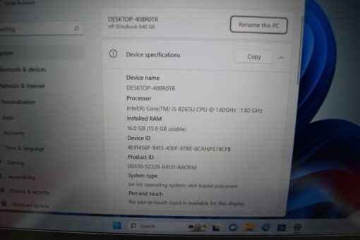 HP Elitebook 840 G6 14" i5 8th Gen RAM 16GB SSD 512GB