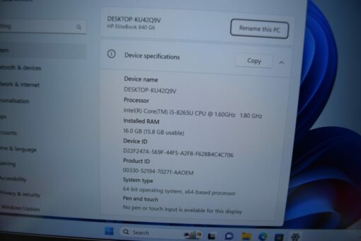 HP Elitebook 840 G6 14" i5 8th Gen RAM 16GB SSD 512GB
