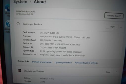 HP Elitebook 840 G6 14" i5 8th Gen RAM 16GB SSD 512GB