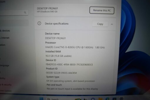 HP Elitebook 840 G6 14" i5 8th Gen RAM 16GB SSD 512GB