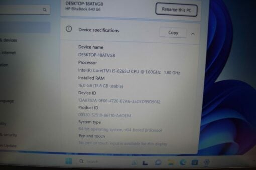 HP Elitebook 840 G6 14" i5 8th Gen RAM 16GB SSD 512GB