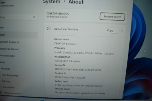 HP Elitebook 840 G6 14" i5 8th Gen RAM 16GB SSD 512GB