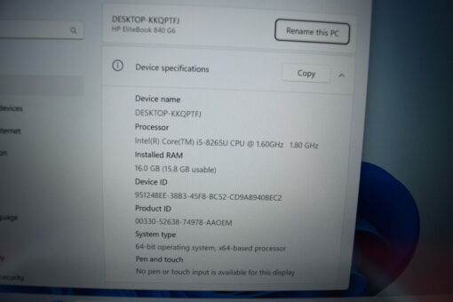 HP Elitebook 840 G6 14" i5 8th Gen RAM 16GB SSD 512GB