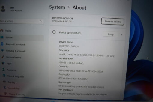 HP Elitebook 840 G6 14" i5 8th Gen RAM 16GB SSD 512GB