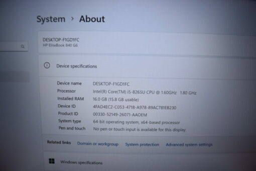 HP Elitebook 840 G6 14" i5 8th Gen RAM 16GB SSD 512GB