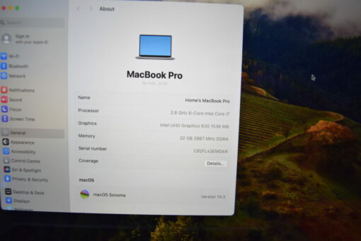 Apple MacBook Pro 2019 A2141 16" i7 SSD 512GB RAM 32GB UK Laptop SKU11279