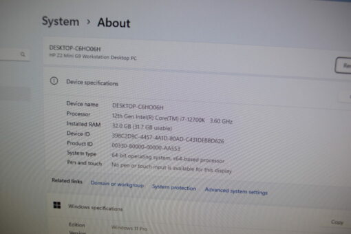 HP Z2 G9 Mini Workstation i7 12th gen RAM32GB SSD512GB NVIDIA warranty11283