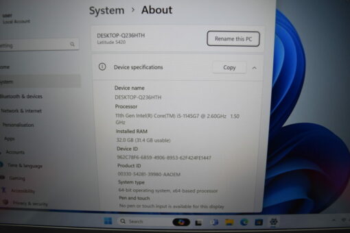 Dell Latitude 5420 14'' i5 11th gen RAM 32GB SSD 512GB Grade A SKU11341
