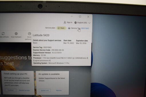 Dell Latitude 5420 14'' i5 11th gen RAM 32GB SSD 512GB Grade A SKU11341
