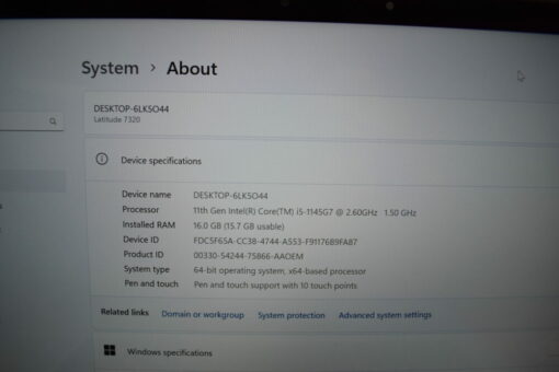 DELL Latitude 7320 13.3" Touch 2in1 i5 11th Gen 512GB SSD 16GB RAM Grade A- SKU11332