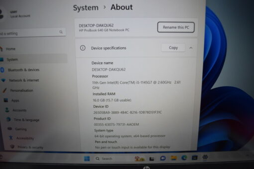 HP Probook 640 G8 14" i5 11th gen RAM 16GB SSD 512GB warranty Grade B+ 11352 - Image 11