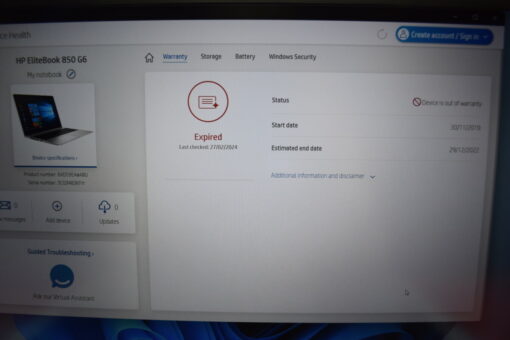 HP Elitebook 850 G5 15.6" i5 8th Gen SSD 256GB RAM 8GB Grade B+ 11381 - Image 14