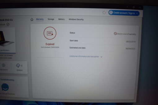 HP Elitebook 850 G5 15.6" i5 8th Gen SSD 256GB RAM 8GB Grade B 11374 - Image 14