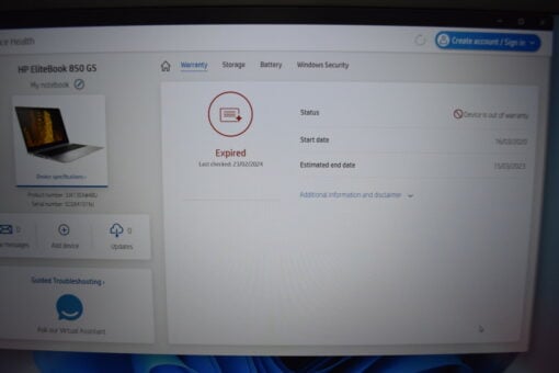 HP Elitebook 850 G5 15.6" i5 8th Gen SSD 256GB RAM 8GB Grade B+ 11365 - Image 16