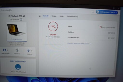 HP Elitebook 850 G5 15.6" i5 8th Gen SSD 512GB RAM 16GB Grade A- 11371 - Image 15