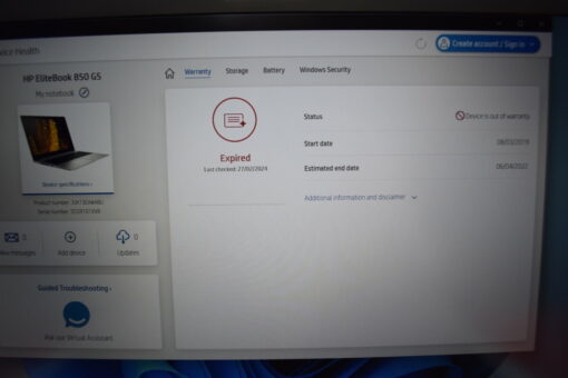HP Elitebook 850 G5 15.6" i5 8th Gen SSD 512GB RAM 16GB Grade B SKU11372 - Image 15